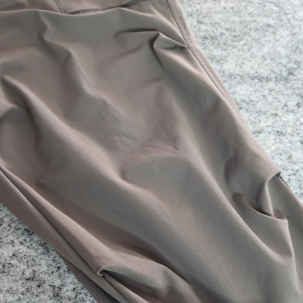 ASRV Men's Medium Tannish Gray Black Trim Active Drawstring Cargo Jogger Pants - Picture 13 of 15